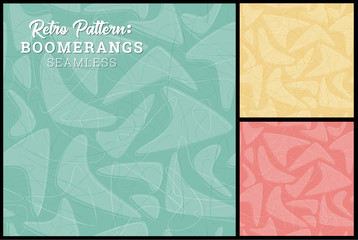 Retro Boomerang Seamless Pattern 3 retro colors