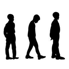 Wall Mural - silhouette of children boys, collection