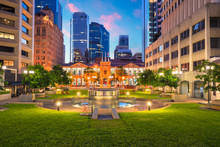 Brisbane. Cityscape Image Of Civic Square In Brisbane Downtown, Australia During Sunrise.