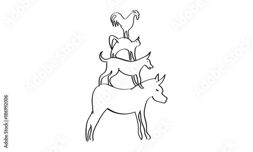 Bremer Stadtmusikanten – Stock-Vektorgrafik | Adobe Stock