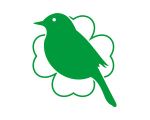 Canvas Print - clover sparrow parakeets bird silhouette