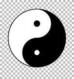 yin yang on transparent background. yin yang sign. flat style.