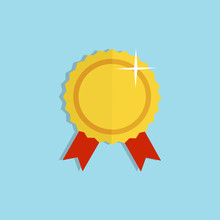 Gold Reward Winner Icon. Vector Illustration