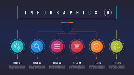 Vector 6 options infographic design, structure chart, presentation template.