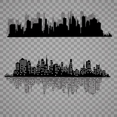 Wall Mural - The silhouette of the city in a flat style. Modern urban landscape.vector illustration