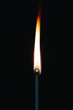 Close Up Lit Match And Flame