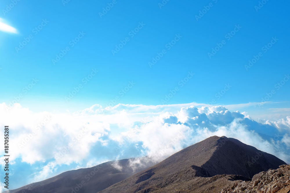Beautiful cloudy sky over mountains