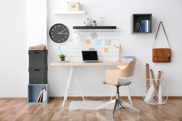 Sticker - Modern office interior with table and armchair