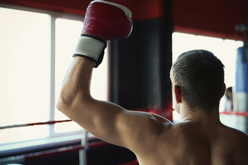 Poster - Young man in boxing ring