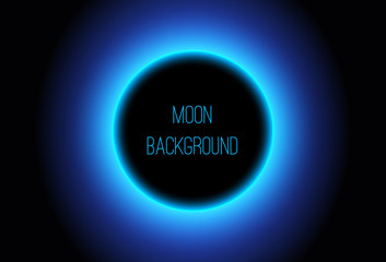 Wall Mural - Blue shining  Another Side of Moon  Background - Vector Glowing  Universe Design
