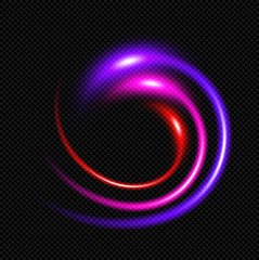 Wall Mural - Tricolor shining Helix  on Transparent Background  - Vector Glowing Neon Spiral
