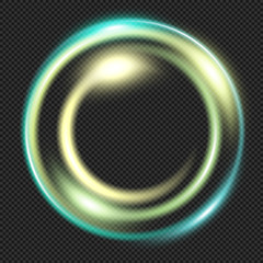 Wall Mural - Green shining Ring on Transparent Background  - Vector Glowing Lens Effect
