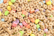 marshmallow kids cereal on background
