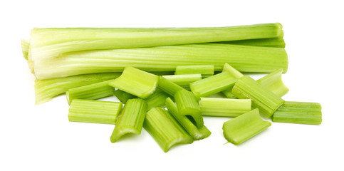 fresh celery on white