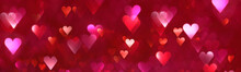 Bright Red And Pink Hearts Abstract Background