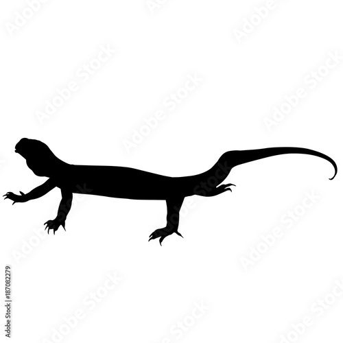 Fotomural Monitor lizard Silhouette Vector Graphics