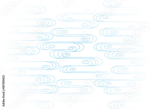 水色の流水文様　和風の背景素材
