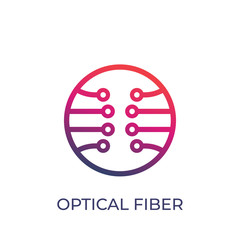 Poster - optical fiber vector logo on white