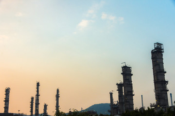 Industrial zone. Plant oil and gas refinery industry.