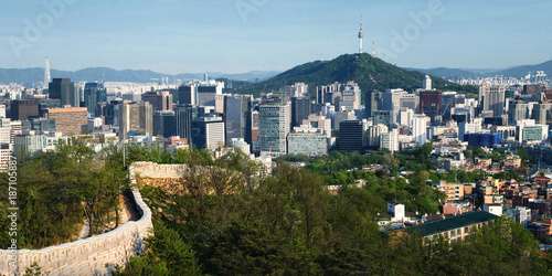 Plakat Seoul Panorama i Historic Fortress Wall