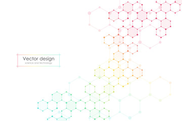 Wall Mural - Abstract hexagonal background. Medical, scientific or technological concept. Geometric polygonal graphics. vector illustration.