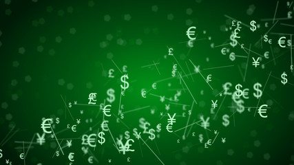 Wall Mural - Abstract network with currency sign