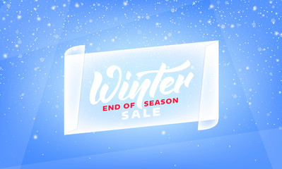 Wall Mural - Winter sale. End of Season Winter banner with lettering, ice and snow