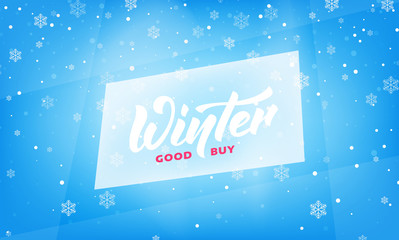 Wall Mural - Winter sale. Seasonal banner with Winter lettering, ice and snow