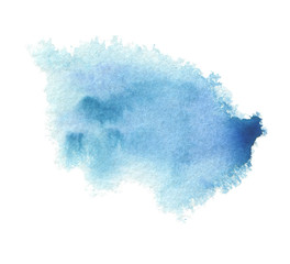 Wall Mural - abstract blue watercolor blot painted background. isolated.