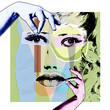 Cosmetology and plastic surgery. A modern poster in the style of pop art..