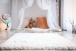 Soft fluffy carpet in child room
