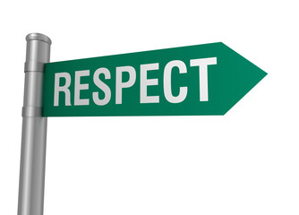 respect road sign      3d illustration