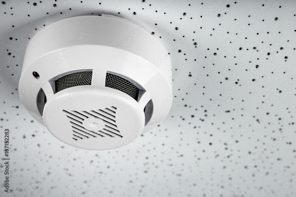 Smoke detector on light background