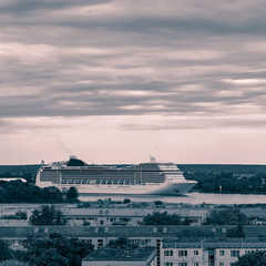 Wall Mural - White passenger ship