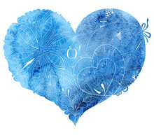 Sketchy Doodle Blue Heart Illustration