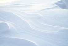 Close On Drift Snow Background, Winter Seasonal Scene