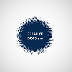 Aufkleber - Vector circle halftone dots. Modern creative background