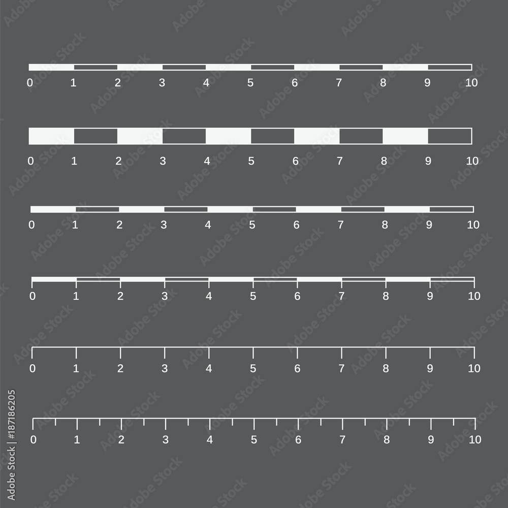 Physical Map. Distance Scale Map scales graphics for measuring distances. Scale measure map vector ...