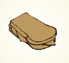 Sticker - Loaf of long bread. Vector drawing