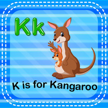 Flashcard Letter K Is For Kangaroo