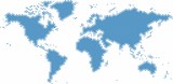 Fototapeta Mapy - Blue hexagon shape world map on white background, vector illustration.