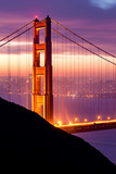 Fototapeta Most - The Golden Gate Bridge at sunrise/dawn in San Francisco, California, United States of America.