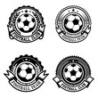 Set of soccer, football emblems. Design element for logo, label, emblem, sign.