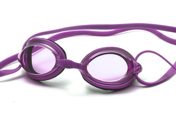 purple goggles isolated on white background