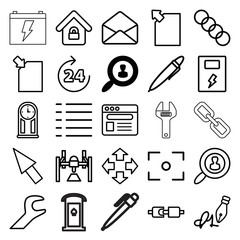 Wall Mural - Interface icons. set of 25 editable outline interface icons