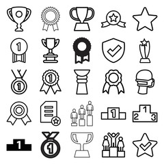 Poster - Award icons. set of 25 editable outline award icons