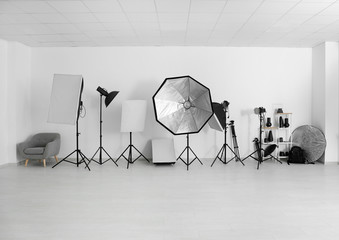 Sticker - Professional equipment in modern photo studio