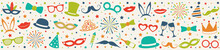 Panoramic Header - Carnival Party, Birthday Party Or Photo Booth. Vector.