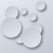 © Yochanan - Gray circle shapes, abstract technology background. Round banner template. Pattern with paper round elements. Vector illustration, eps 10