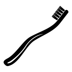 Wall Mural - Toothbrush icon, simple black style